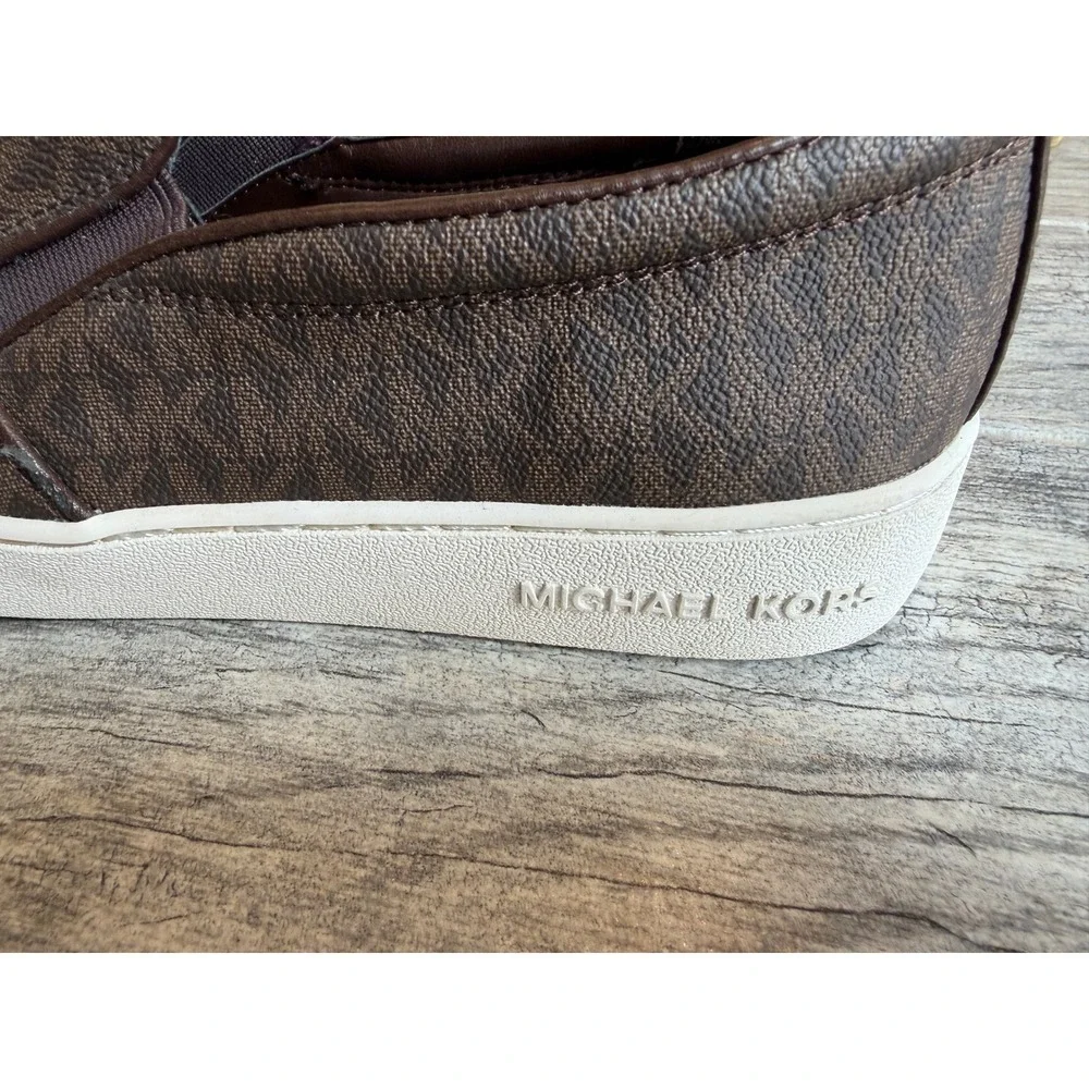 Michael Kors Keaton‎ Slip On Sneakers 9 MK Monogram Flats Womens Shoes Loafers